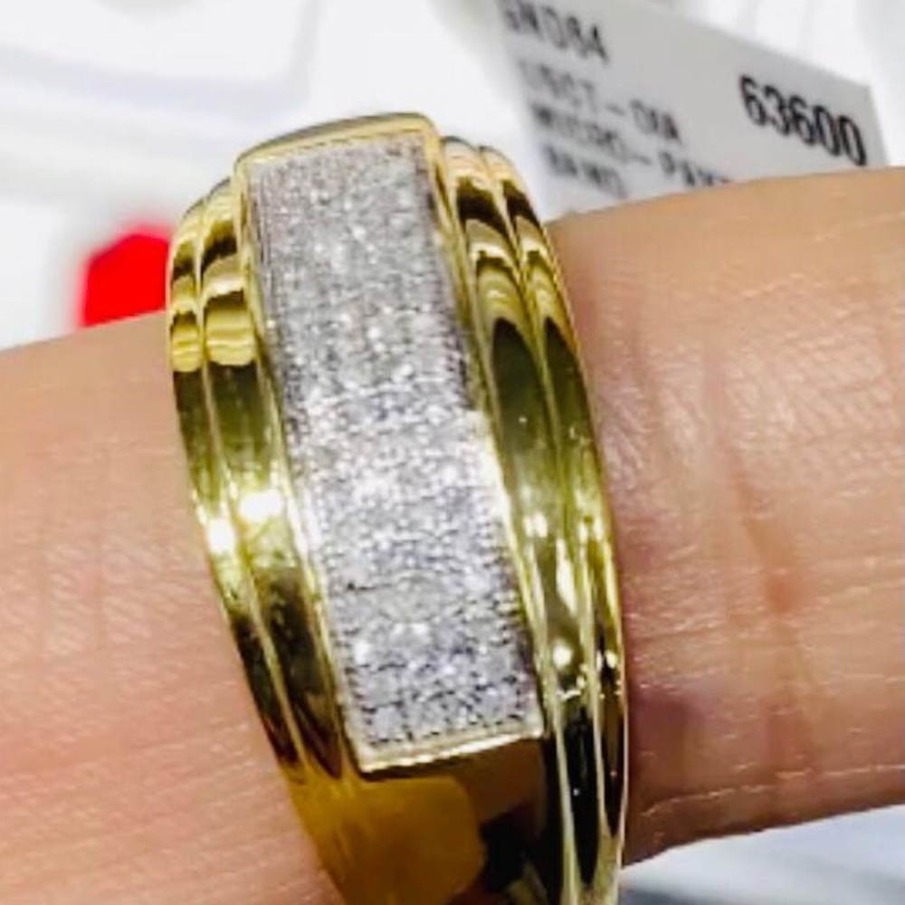 MEN ROUND DIAMOND WEDDING BAND RING 1/5 CTTW
